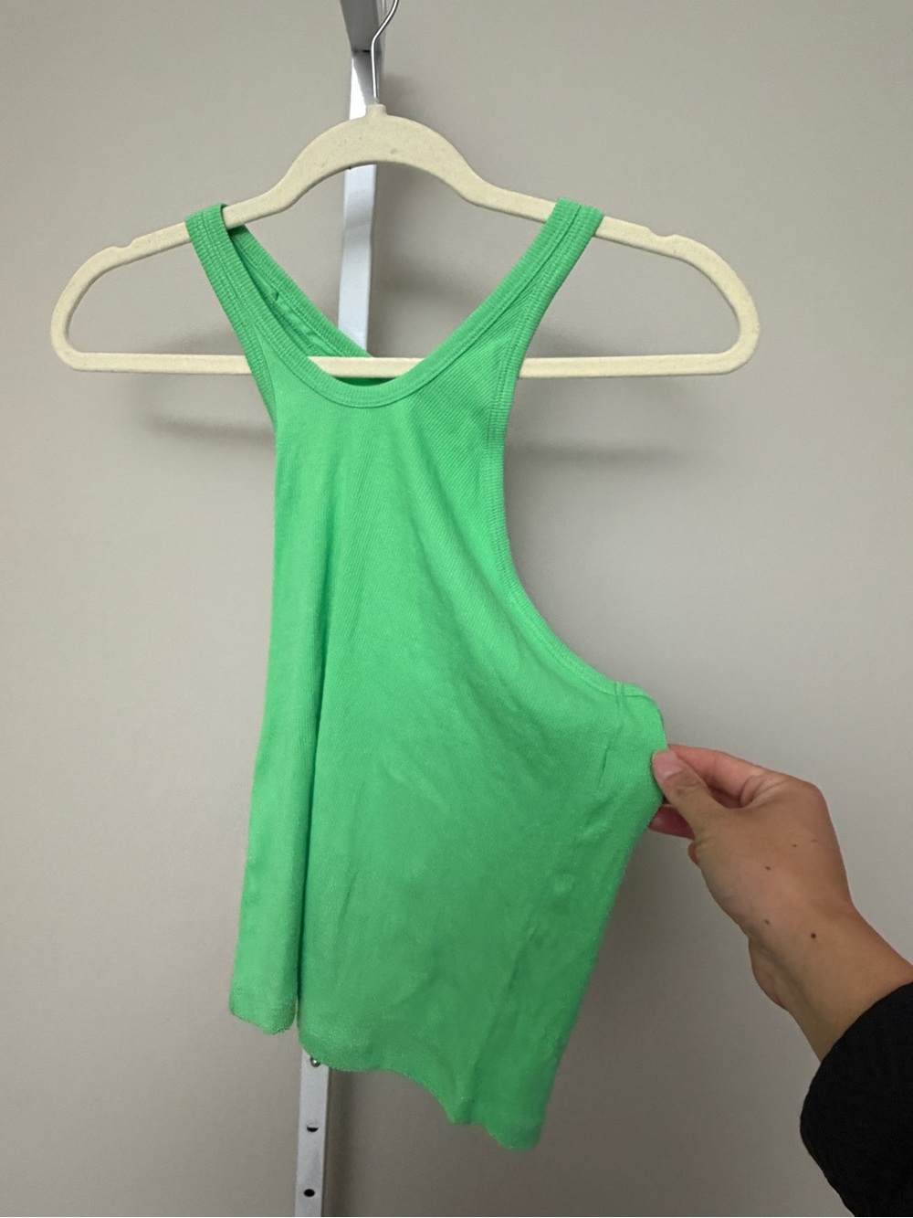 REMAIN Birger Christensen Top One-Shoulder Cutout Tank Top - Bright Green size S - Picture 2 of 5